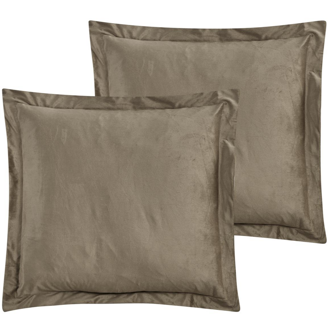 Diana Coffee Velvet European Pillowcases