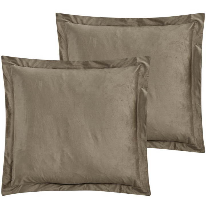 Diana Coffee Velvet European Pillowcases