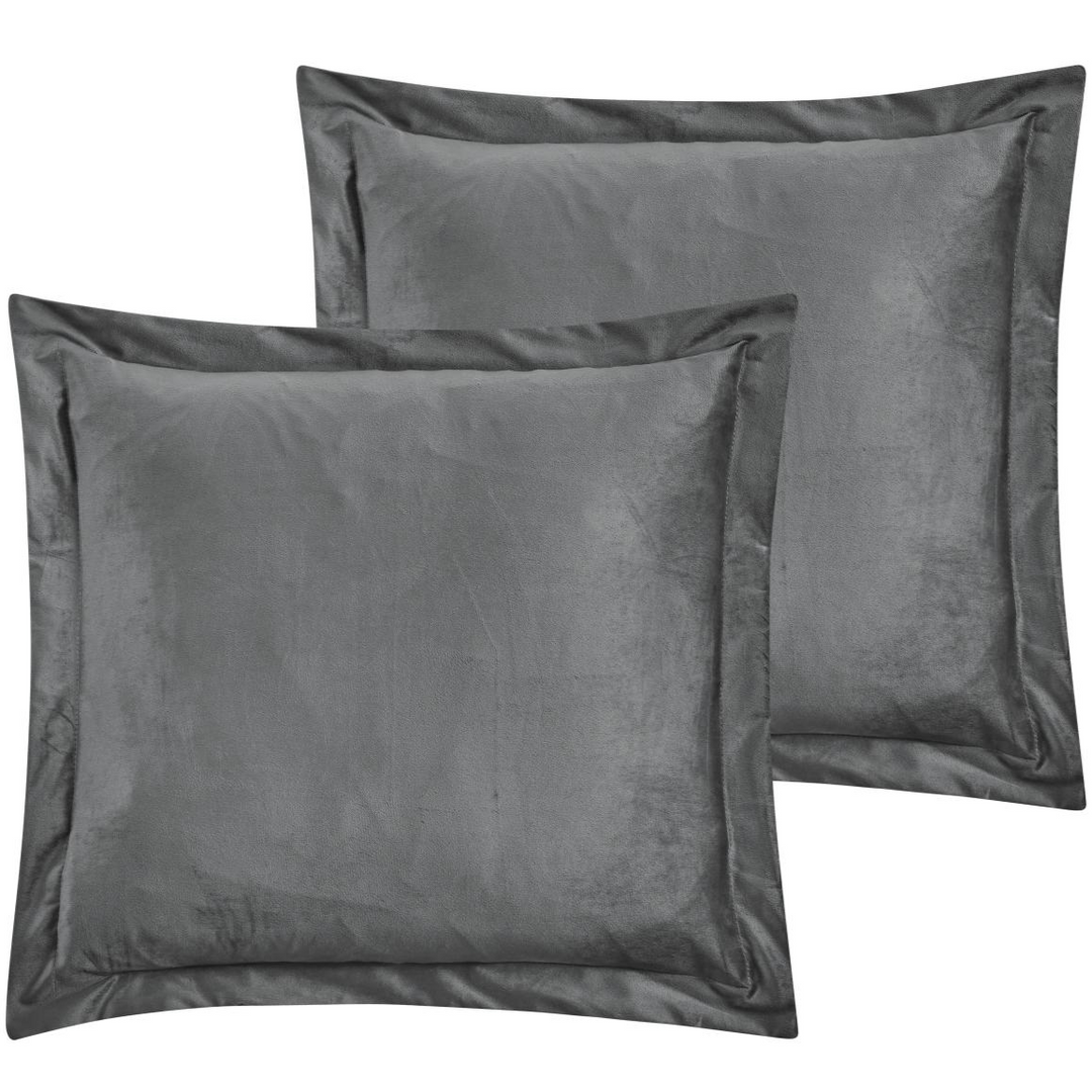 Clara Grey Velvet European Pillowcases