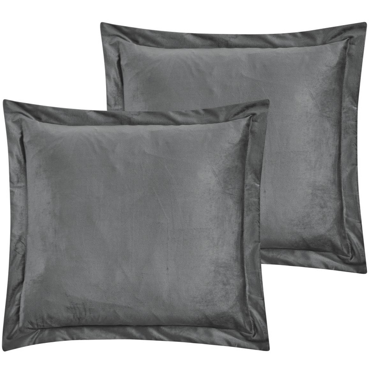 Clara Grey Velvet European Pillowcases