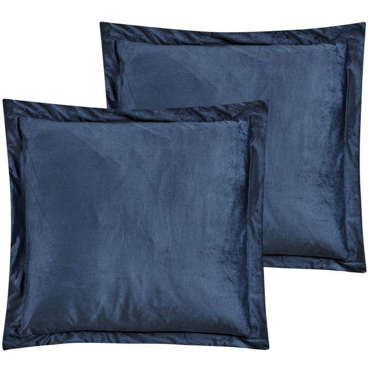 Kylie Navy Blue Velvet European Pillowcases