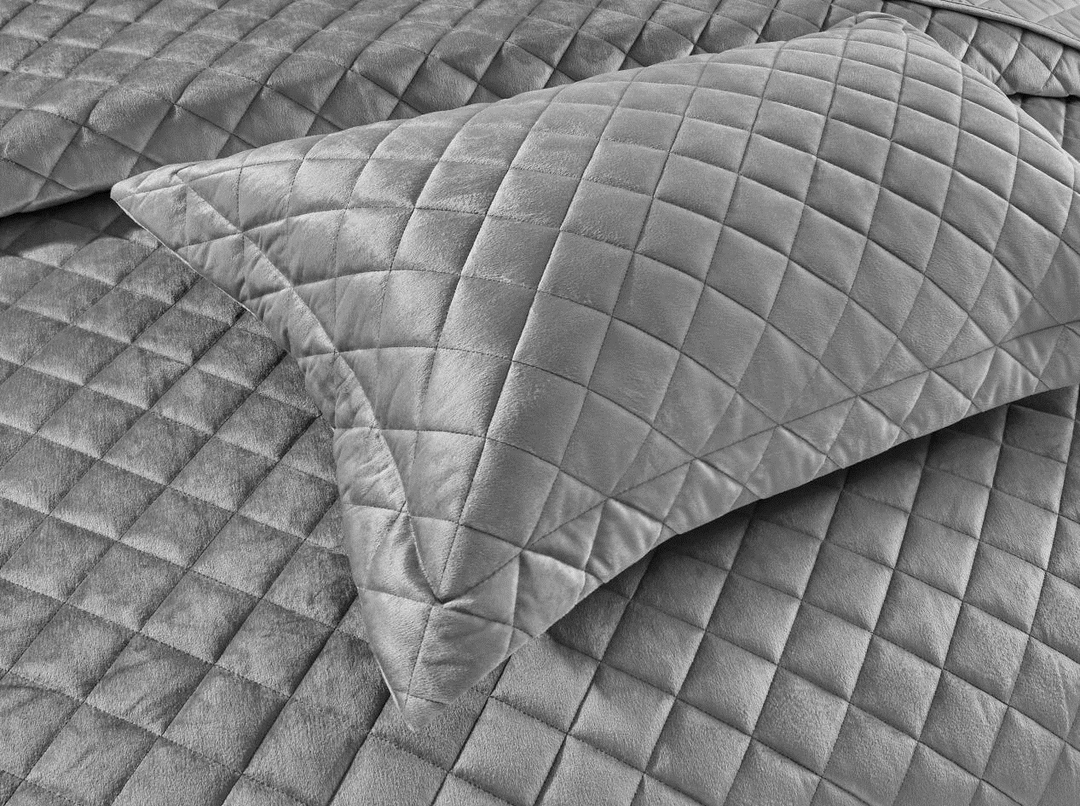 Clara Grey Velvet Coverlet