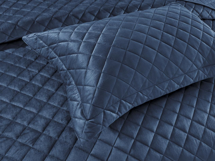 Kylie Navy Blue Velvet Coverlet