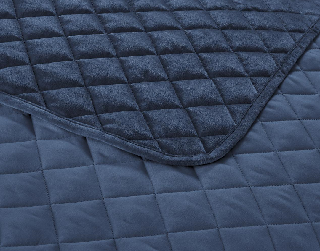 Kylie Navy Blue Velvet Coverlet