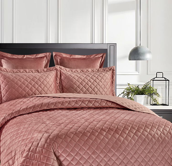 Sofia Blush Pink Velvet European Pillowcases