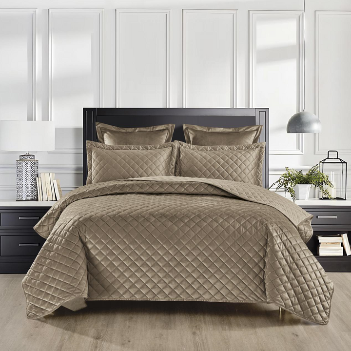 Diana Coffee Velvet Coverlet