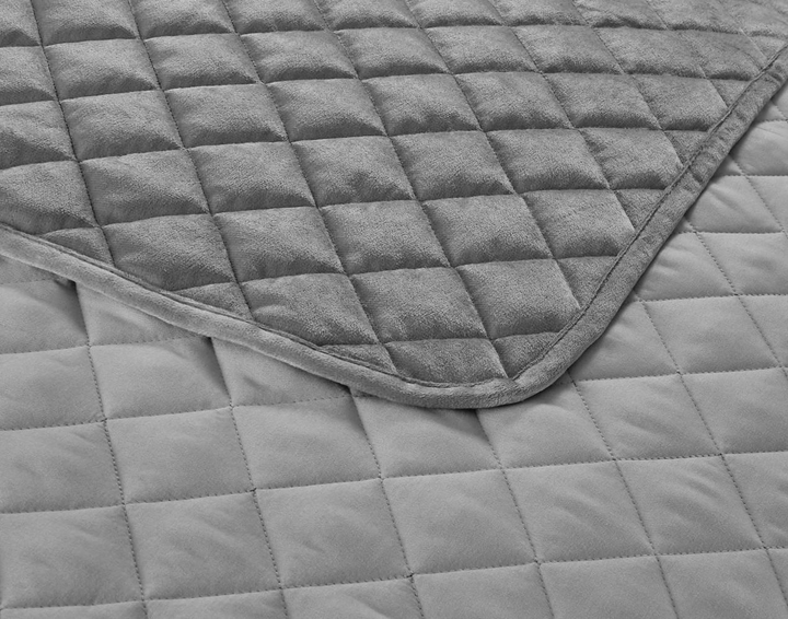 Clara Grey Velvet Coverlet