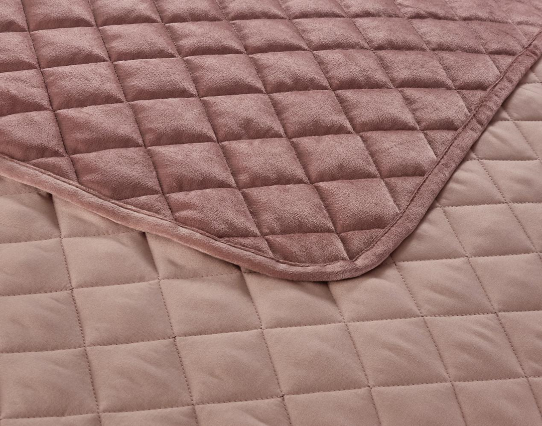 Sofia Blush Pink Velvet Coverlet