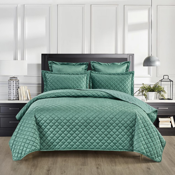Taylor Emerald Green Velvet European Pillowcases
