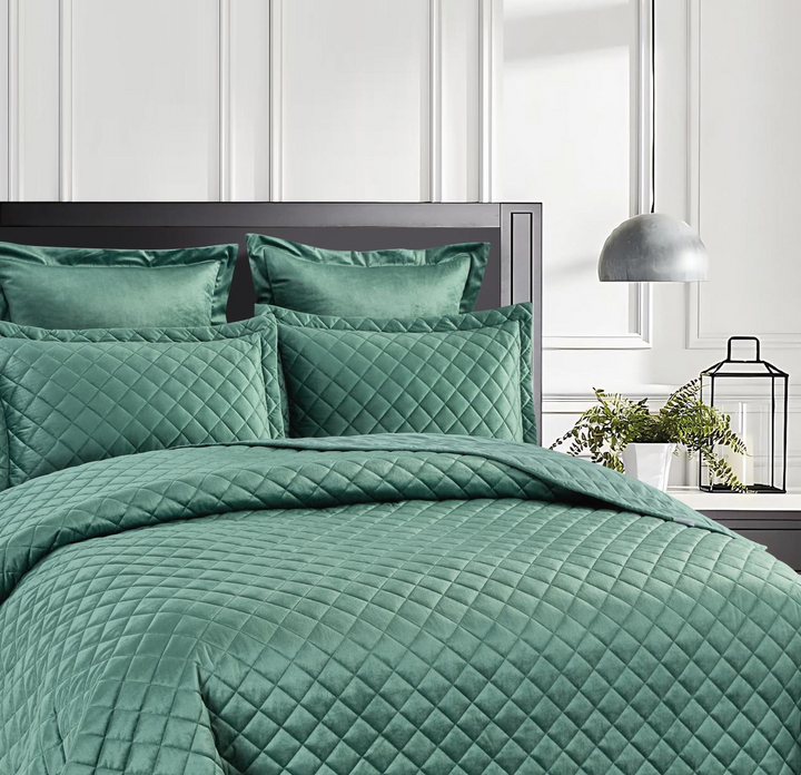 Taylor Emerald Green Velvet European Pillowcases