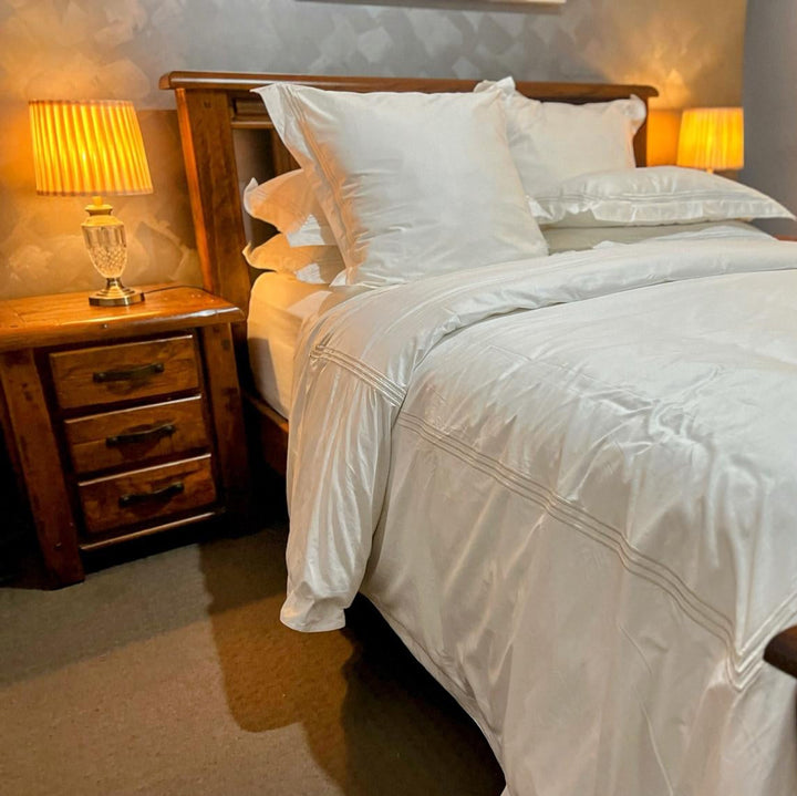 Mika White European Pillowcases (Pair)