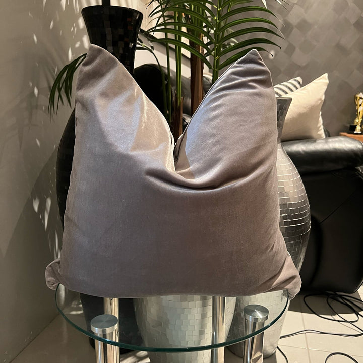 Zoe Grey Velvet Pillow Cover