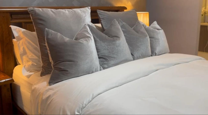 Zoe Grey Velvet Pillow Cover